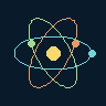 Modèle atomique animé en pixels